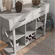 Furniture of America Acres Farmhouse Wood Wine Bar in White Oak