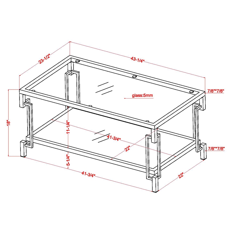 Furniture of America Anaheim Metal 2-Piece Coffee Table Set in Gold Champagne