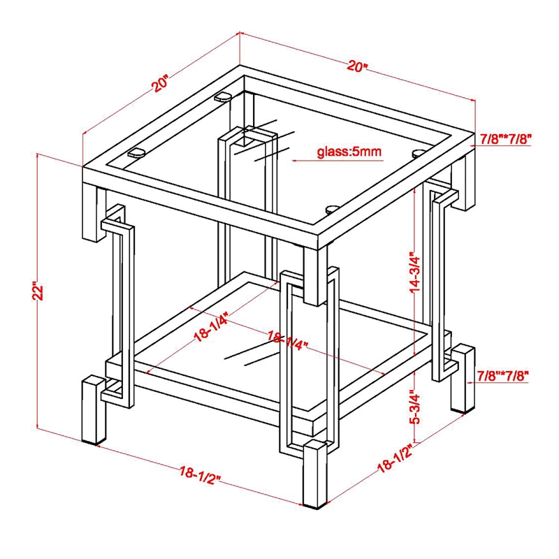 Furniture of America Anaheim Metal 2-Piece Coffee Table Set in Gold Champagne