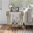Furniture of America Anaheim Metal 1-Shelf End Table in Gold Champagne