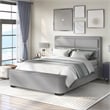 Furniture of America Fremont Contemporary Fabric Queen Bed with Storage in Gray