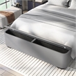 Furniture of America Fremont Contemporary Fabric Full Bed with Storage in Gray