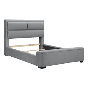 Furniture of America Fremont Contemporary Fabric Twin Bed with Storage in Gray