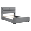 Furniture of America Fremont Contemporary Fabric Twin Bed with Storage in Gray