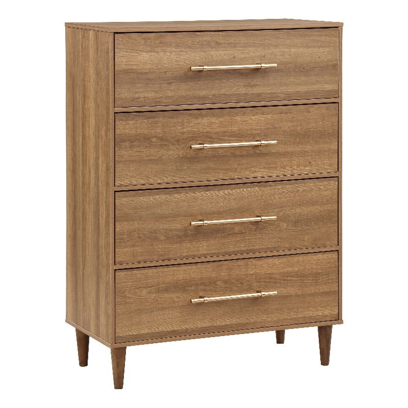 Furniture of America Irvine Farmhouse Wood 4-Drawer Chest in Light Oak
