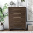 Furniture of America Irvine Contemporary Wood 5-Drawer Chest in Walnut