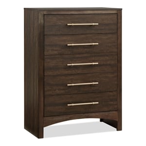 Furniture of America Irvine Contemporary Wood 5-Drawer Chest in Walnut