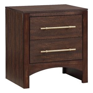 furniture of america irvine contemporary wood 2-drawer nightstand in walnut
