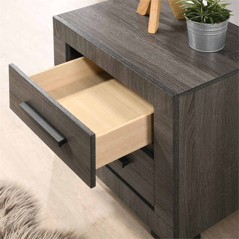 Furniture of America Stockton Farmhouse Wood 2-Drawer Nightstand in Gray