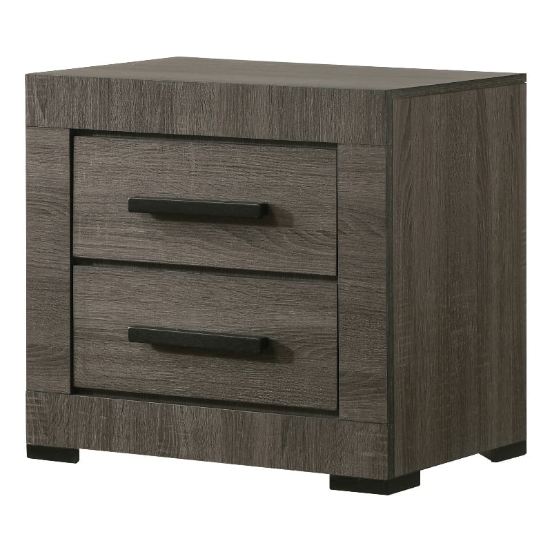 Furniture of America Stockton Farmhouse Wood 2-Drawer Nightstand in Gray