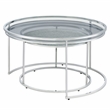 Furniture of America Belmont Metal 2-Piece Nesting Table in Chrome and Gray