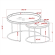 Furniture of America Belmont Metal 2-Piece Nesting Table in Chrome and Gray