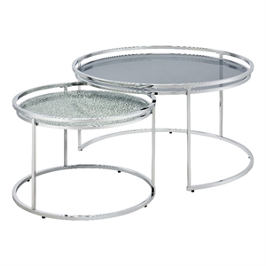 furniture of america belmont metal 2-piece nesting table