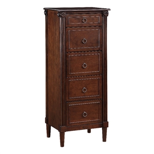 furniture of america dayle traditional wood 5-drawer chest in espresso