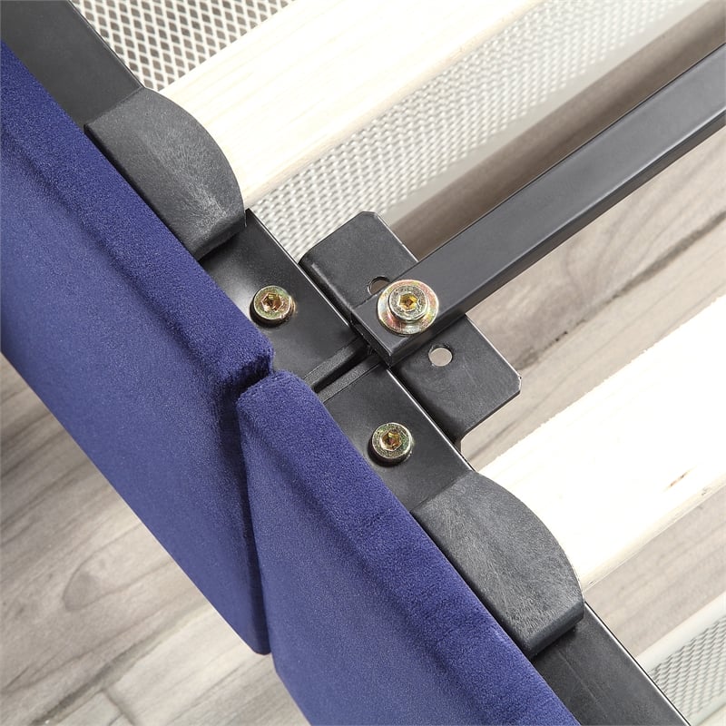 Furniture of America Landhill Glam Fabric Upholstered Full Bed in Navy