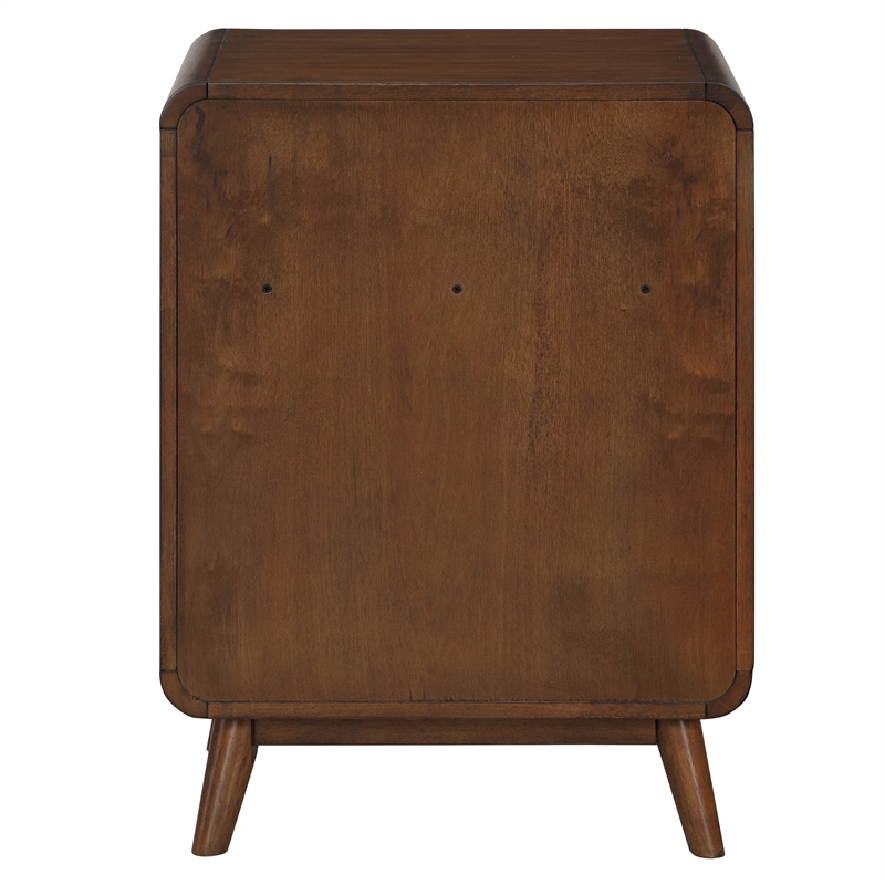 Furniture of America Ocala Mid-Century Wood 1-Drawer Side Table in Dark Oak