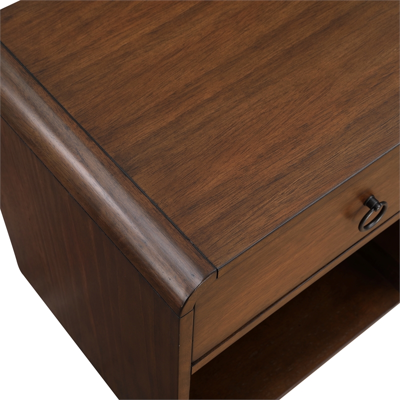 Furniture of America Ocala Mid-Century Wood 1-Drawer Side Table in Dark Oak
