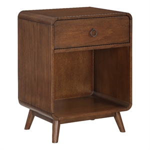 Furniture of America Ocala Mid-Century Wood 1-Drawer Side Table in Dark Oak
