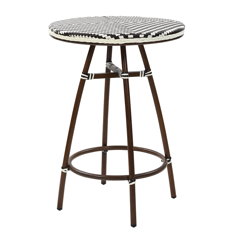 Furniture of America Saginaw Aluminum 3-Piece Patio Dining Table Set in Brown