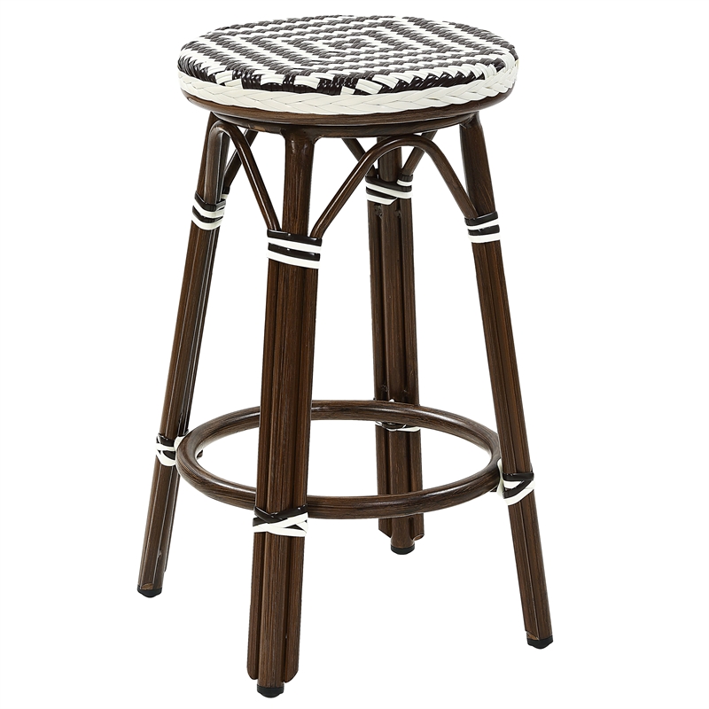 Furniture of America Saginaw Aluminum 3-Piece Patio Dining Table Set in Brown