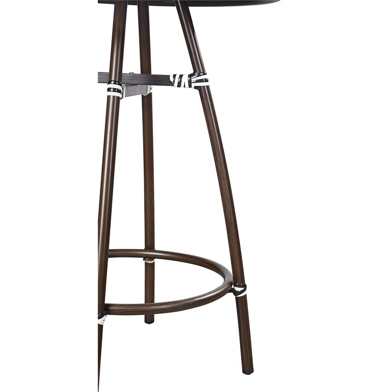 Furniture of America Saginaw Aluminum 3-Piece Patio Dining Table Set in Brown