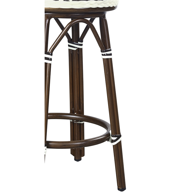 Furniture of America Saginaw Aluminum 3-Piece Patio Dining Table Set in Brown