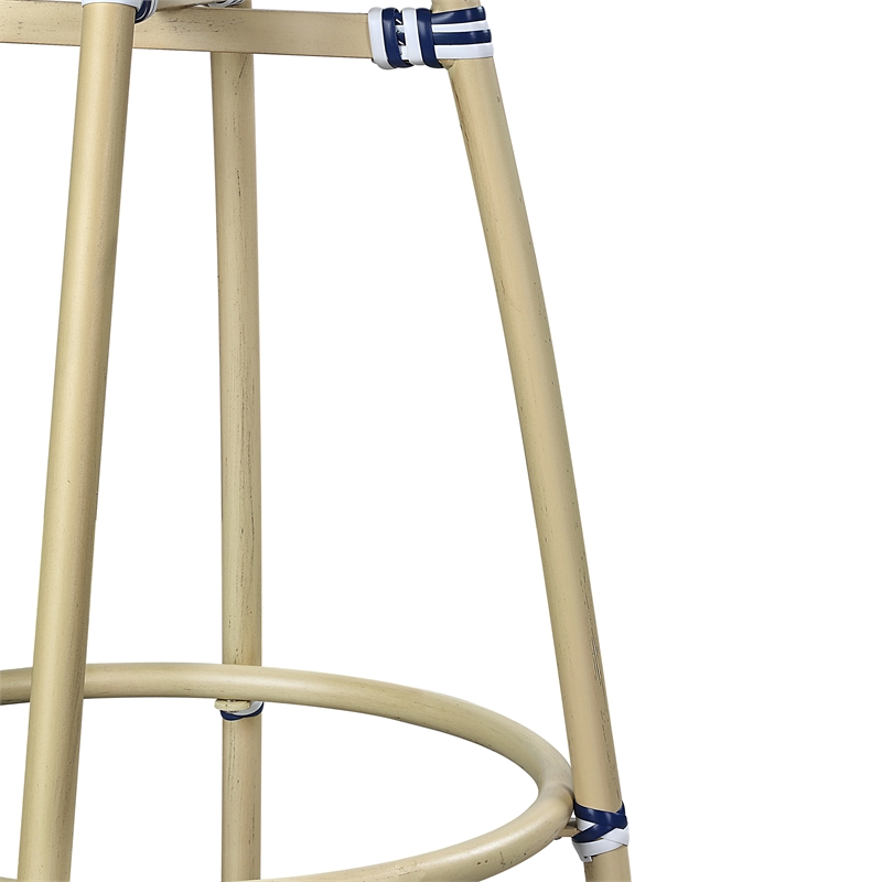 Furniture of America Saginaw Aluminum 3-Piece Patio Dining Table Set in Navy