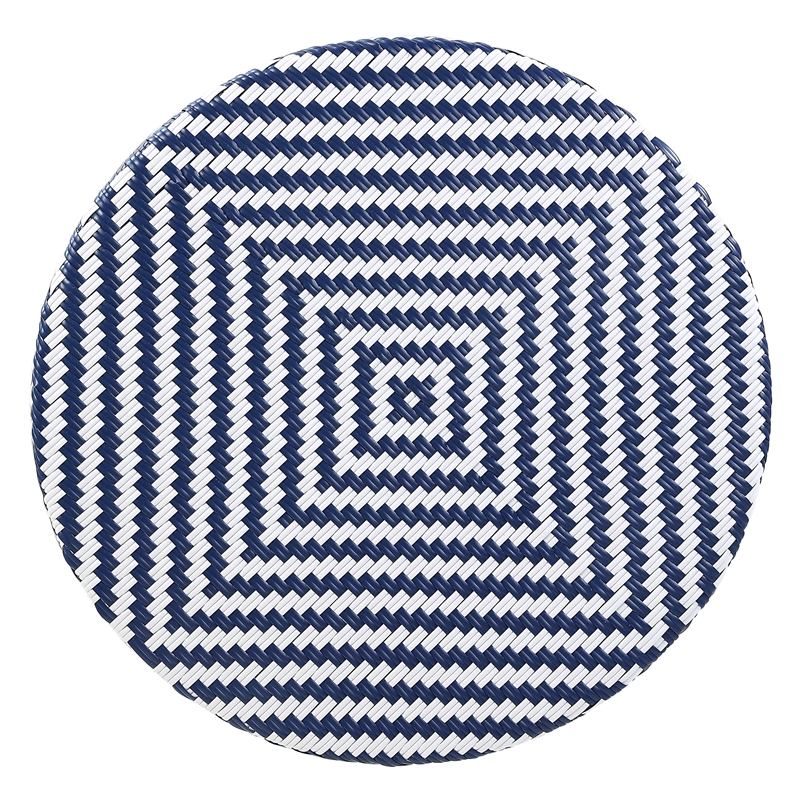 Furniture of America Saginaw Aluminum 3-Piece Patio Dining Table Set in Navy