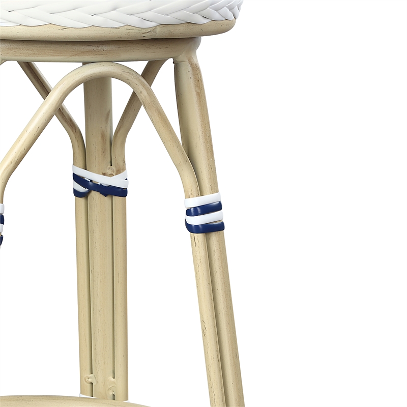 Furniture of America Saginaw Aluminum 3-Piece Patio Dining Table Set in Navy