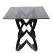 Furniture of America Saginaw Gray Glass Top Dining Table in Black