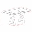 Furniture of America Saginaw Gray Glass Top Dining Table in Black