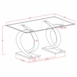 Furniture of America Saginaw Double Pedestal Glass Top Dining Table in Gray