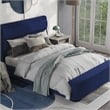 Furniture of America Fremont Contemporary Fabric Full Bed with Storage in Navy
