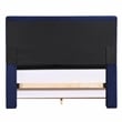 Furniture of America Fremont Contemporary Fabric Queen Bed with Storage in Navy
