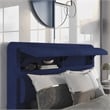 Furniture of America Fremont Contemporary Fabric Queen Bed with Storage in Navy