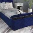 Furniture of America Fremont Contemporary Fabric Twin Bed with Storage in Navy