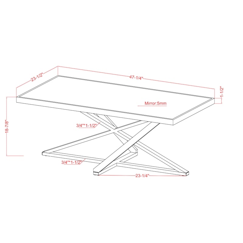 Furniture of America Ludington Contemporary Metal Coffee Table in Chrome