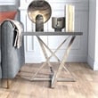 Furniture of America Ludington Contemporary Metal End Table in Chrome