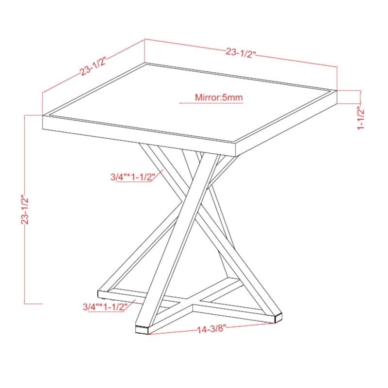 Furniture of America Ludington Contemporary Metal End Table in Chrome