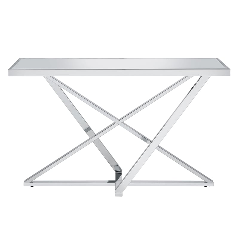 Furniture of America Ludington Contemporary Metal Sofa Table in Chrome