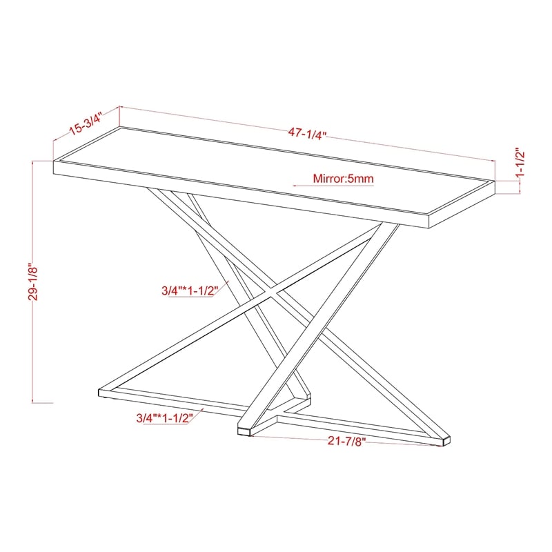Furniture of America Ludington Contemporary Metal Sofa Table in Chrome