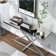 Furniture of America Ludington Contemporary Metal Sofa Table in Chrome