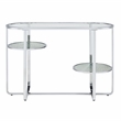 Furniture of America Ludington Metal 2-Shelf Water Ripples Sofa Table in Chrome