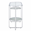 Furniture of America Ludington Metal 2-Shelf Water Ripples Sofa Table in Chrome