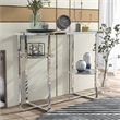 Furniture of America Ludington Metal 2-Shelf Water Ripples Sofa Table in Chrome