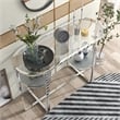 Furniture of America Ludington Metal 2-Shelf Water Ripples Sofa Table in Chrome