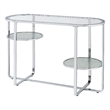 Furniture of America Ludington Metal 2-Shelf Water Ripples Sofa Table in Chrome