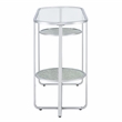 Furniture of America Ludington Metal 2-Shelf Waterfall Sofa Table in Chrome