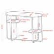 Furniture of America Ludington Metal 2-Shelf Waterfall Sofa Table in Chrome