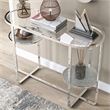 Furniture of America Ludington Metal 2-Shelf Waterfall Sofa Table in Chrome